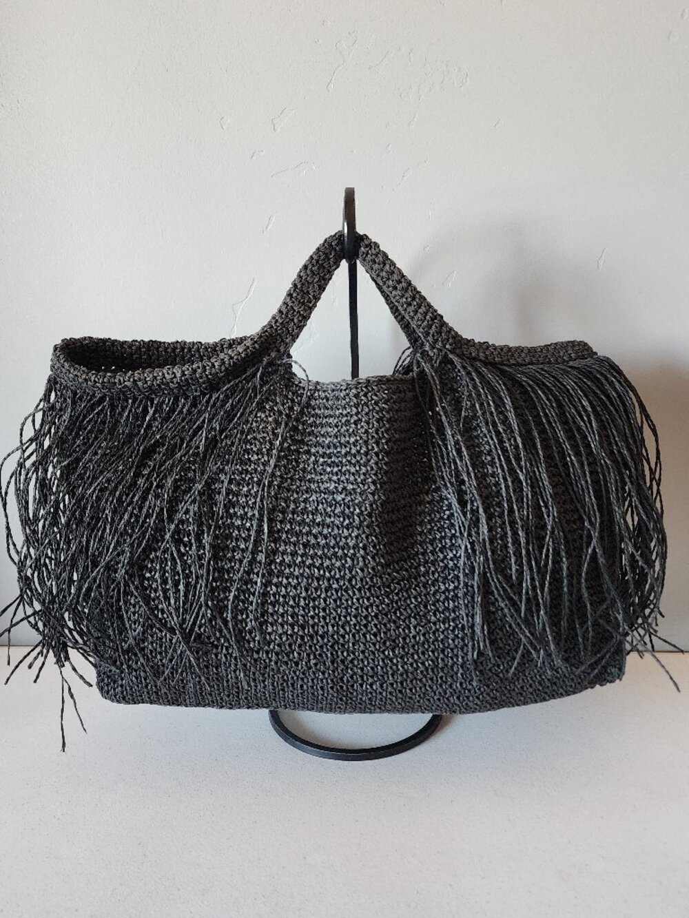 Crochet Raffia Beach Bag "EUC"